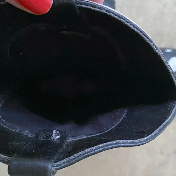 Vintage 1970s Womens Black and White Leather Mid Calf Cowboy Boots - Picture 7 of 10